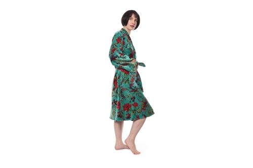 FC Paradise Velvet Robe Pacific Blue