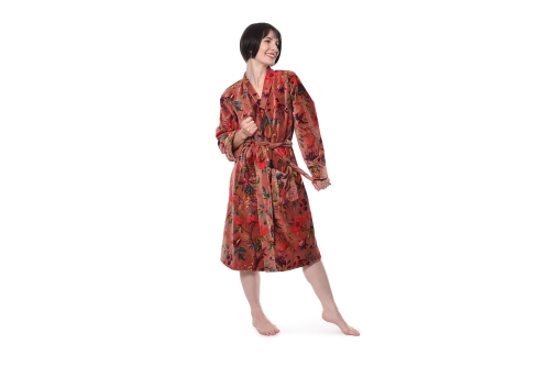 FC Paradise Velvet Robe Terracotta