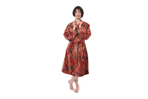 FC Paradise Velvet Robe Terracotta