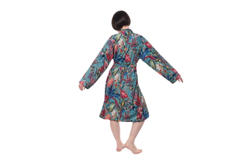 FC Tropical Velvet Robe Teale