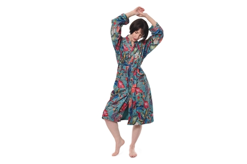 FC Tropical Velvet Robe Teale