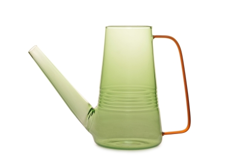 Amalfi Glass Watering Can (Olive Green & Amber)