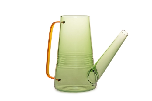 Amalfi Glass Watering Can (Olive Green & Amber)