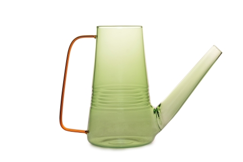 Amalfi Glass Watering Can (Olive Green & Amber)