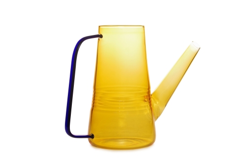 Amalfi Glass Watering Can (Sauterne & Blue)