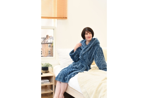 FC Chunky Cord Bathrobe Blue