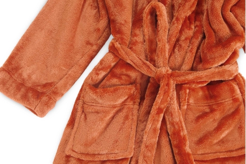 FC Deep Fleece Bathrobe Terracotta