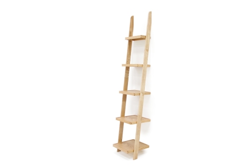 Oak Rounded Narrow Ladder Shelf