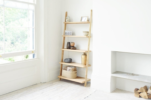 Oak Rounded Wide Ladder Shelf