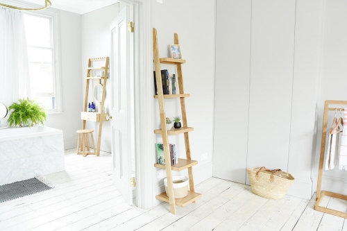 Oak Rounded Ladder Shelf