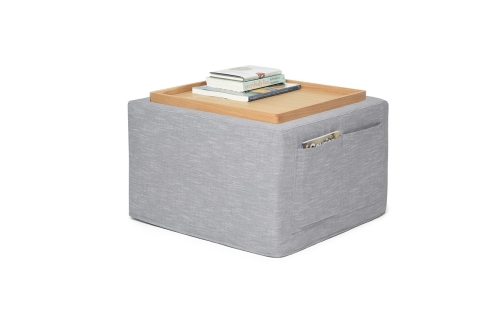 Cube Bed Coast Weave Pebble Grey