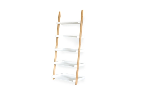 Bamboo And MDF Leaning Ladder Shelf Cm