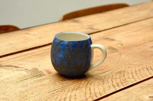 Extra Large Hot Chocolate Mug (Blue Reeds)