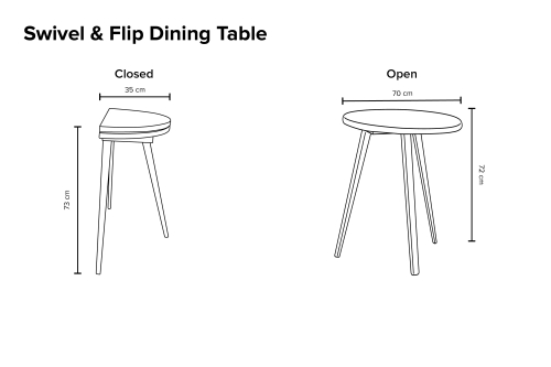 Swivel Flip Dining Table