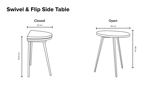 Swivel Flip Side Table