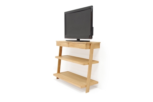 Oak Leaning Tv Unit