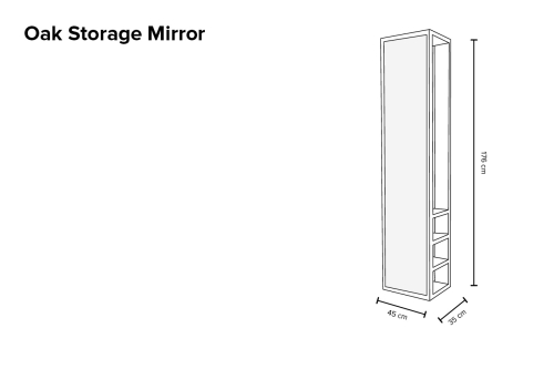 Oak Storage Mirror