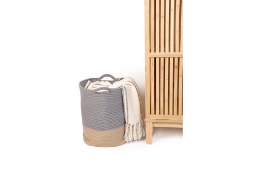 FC Jute Cotton Wild Dove Grey Storage Basket