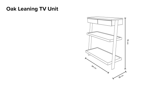 Oak Leaning TV Unit