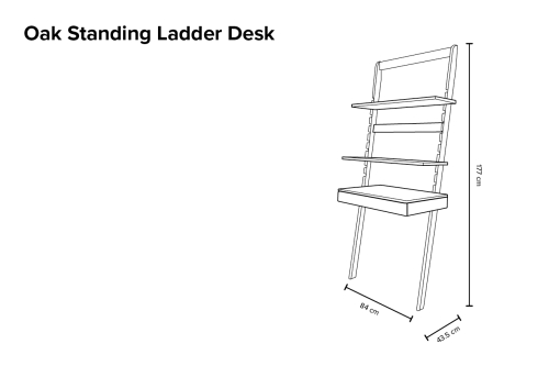 Oak Standing Ladder Desk