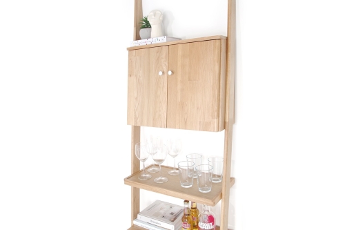 FC Oak Leaning Drinks Cabinet