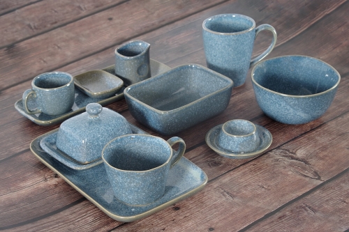 FC Reactive Glaze Breakfast Set Blue I Sn