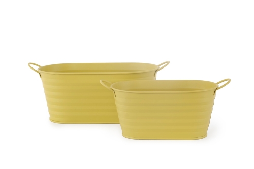 FC Metal Ridges Large And Small Oval Tubs Sauterne