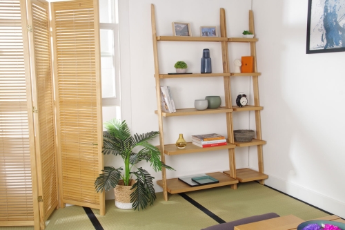 Oak Rounded Wide Ladder Shelf