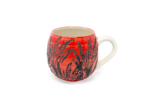 Extra Large Hot Chocolate Mug Red Reeds