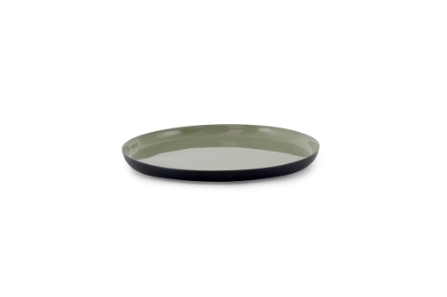 FC Round Enamel Coaster Olive Green