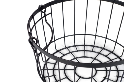 FC Stackable Wire Round Basket Black