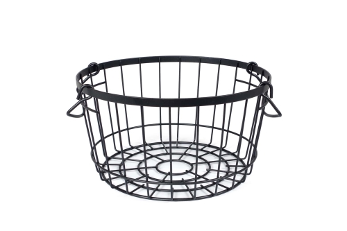 FC Stackable Wire Round Basket Black