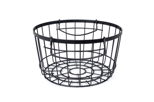 FC Stackable Wire Round Basket Black