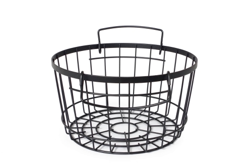 FC Stackable Wire Round Basket Black