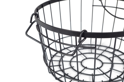 FC Stackable Wire Round Basket Black