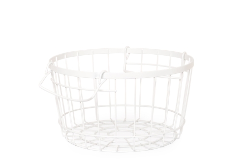 FC Stackable Wire Round Basket White