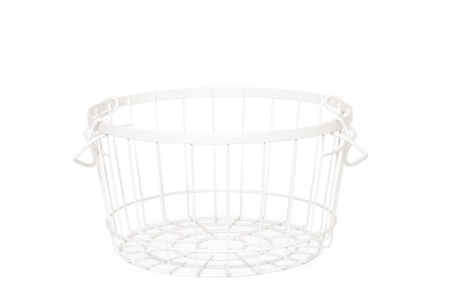 FC Stackable Wire Round Basket White