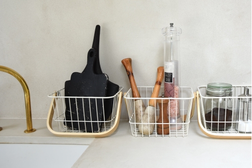 Wire Caddy Basket White Clay LF V