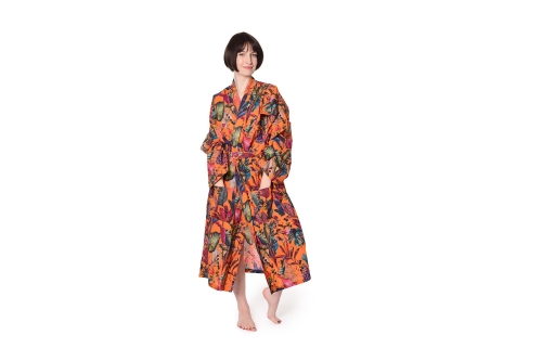 FC Tropical Cotton Bathrobe Mandarin