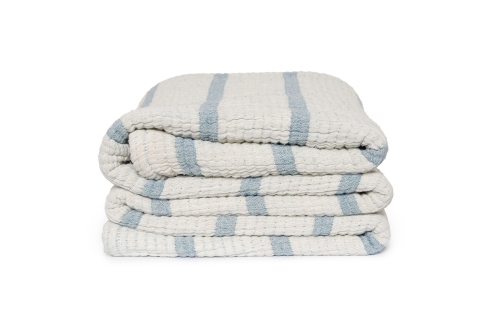 Chambray Stripes Throw (Oslo Blue)