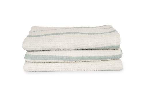 Chambray Stripes Throw (Fir Green)