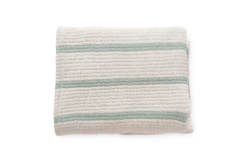 Chambray Stripes Throw (Fir Green)