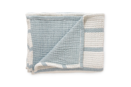 Chambray Stripes Throw (Oslo Blue)