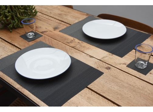 Black Herringbone Fade Coasters set of 4 Futon Company